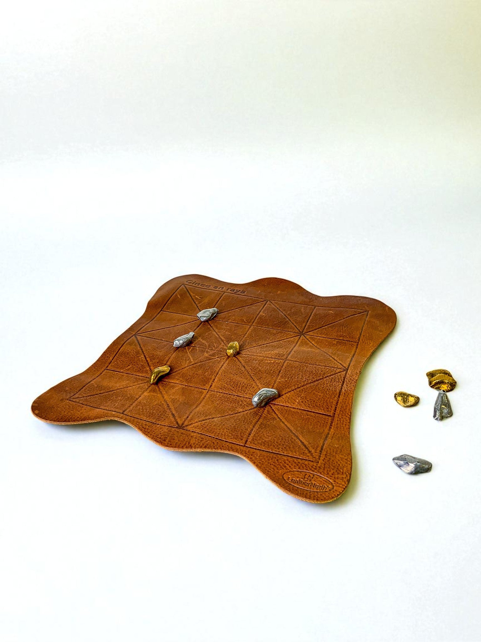 Brutalist Morpion Game by Art3, Brass & Aluminum, Spain, 1980s
