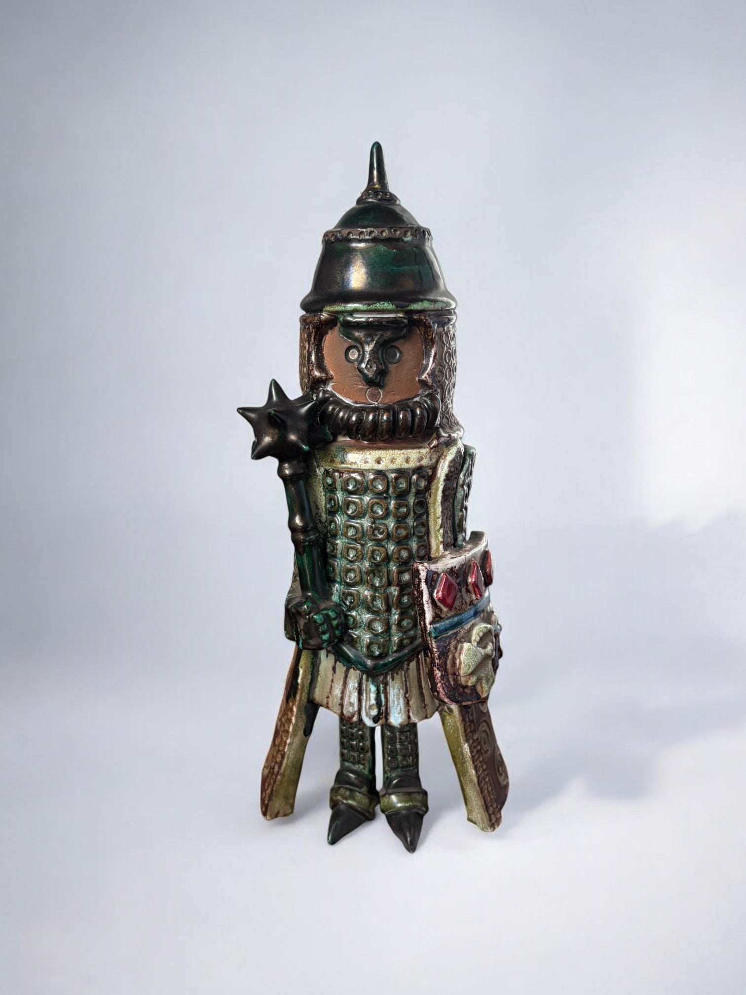 Ceramic Knight Sculpture, Vallauris, France, 1970's