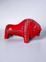 Red Ceramic Bull by Aldo Londi for Bitossi, Italy, 1960's