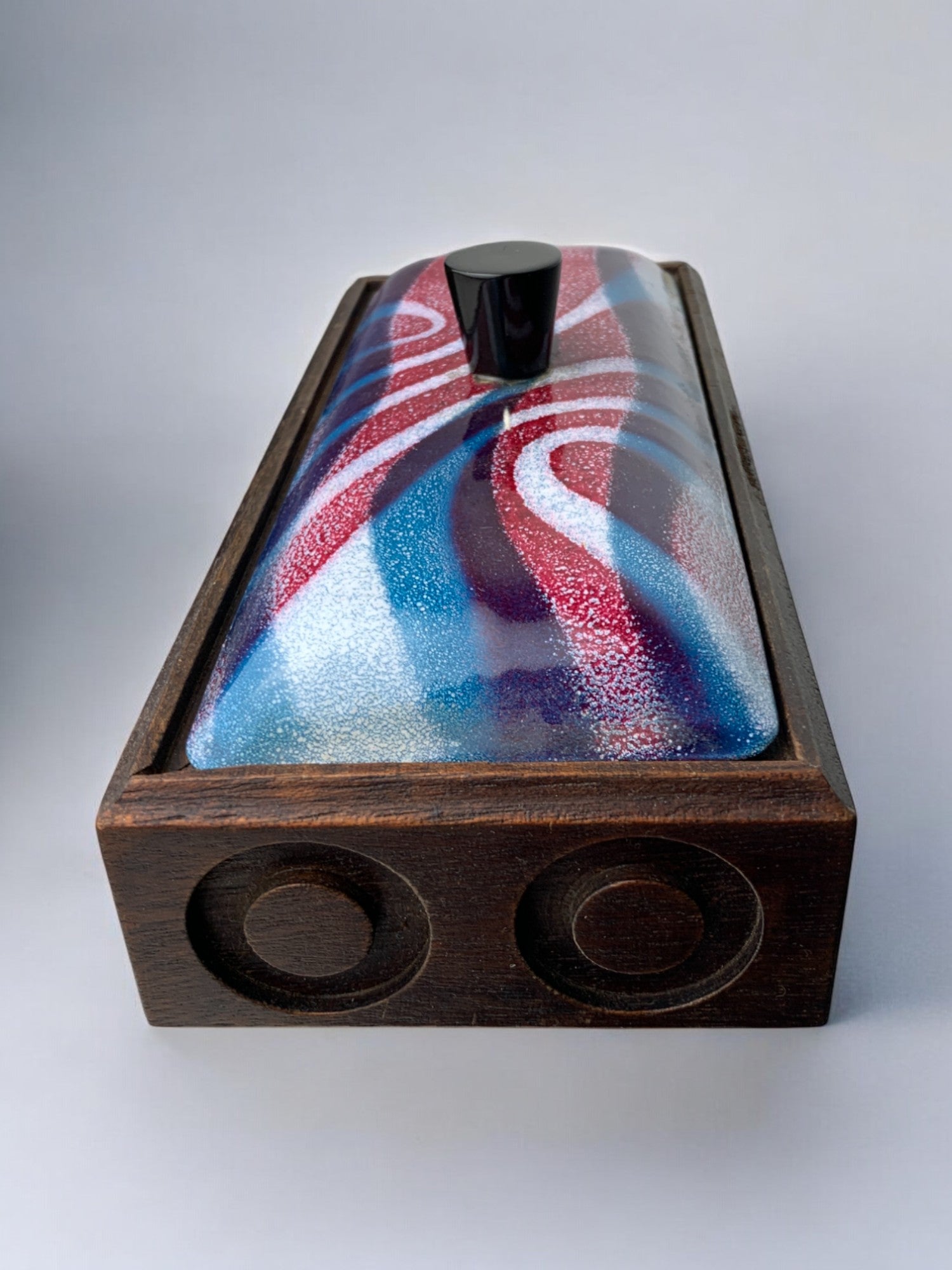 Modernist enamel vanity box by J. Capo Esmaltes, Spain, 1970's