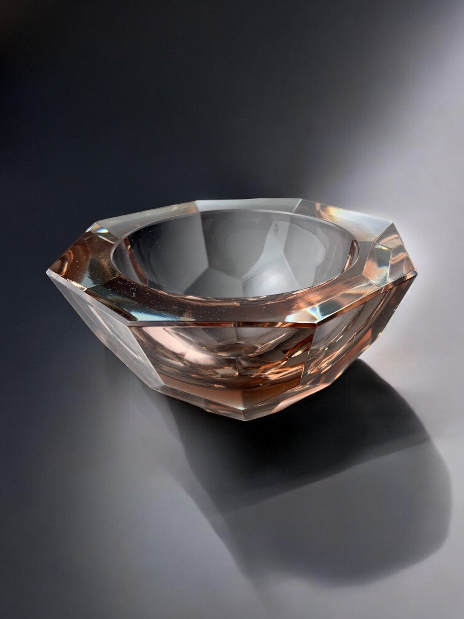Pink Sommerso ashtray by seguso, murano, italy, 1970's