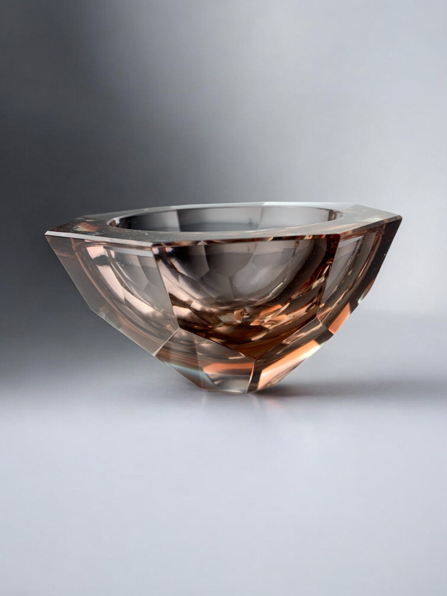 Pink Sommerso ashtray by seguso, murano, italy, 1970's