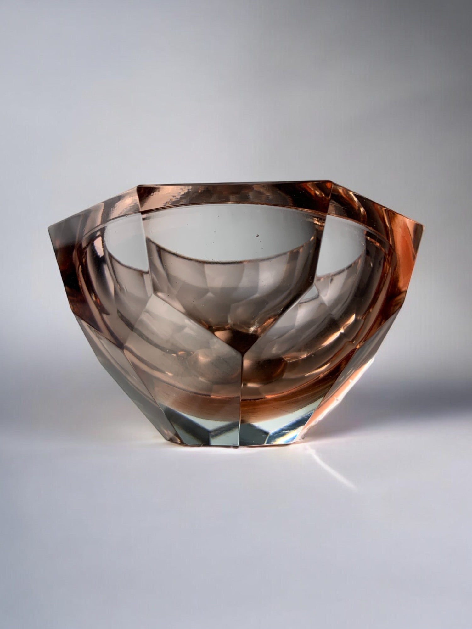 Pink Sommerso ashtray by seguso, murano, italy, 1970's