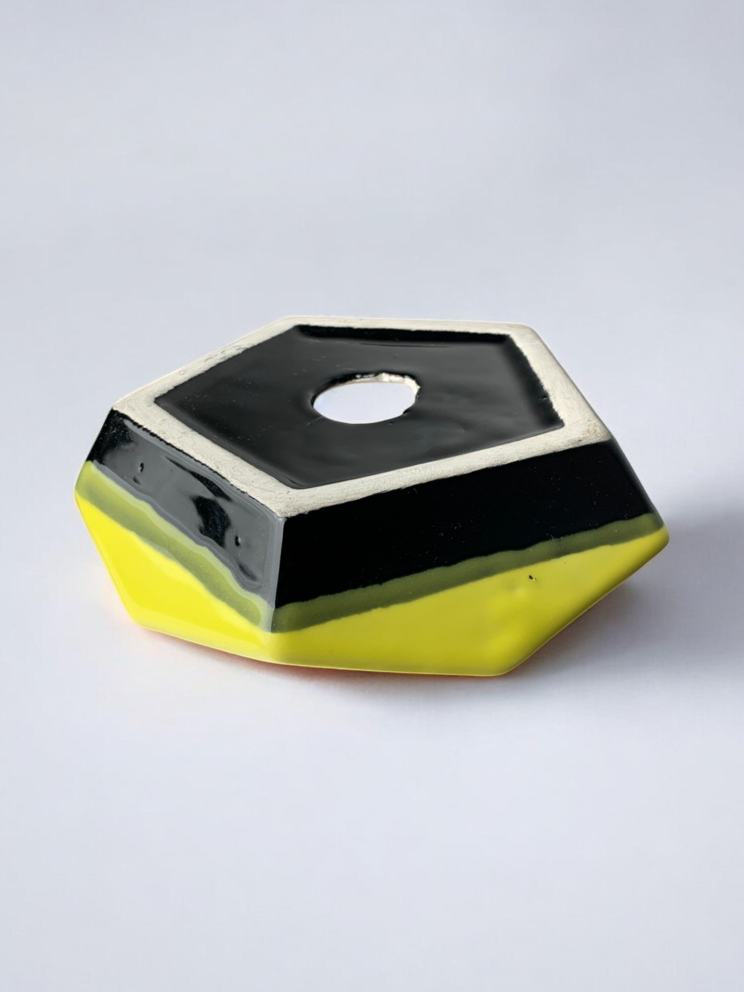 German 1970s Geometric Ashtray in Ceramic