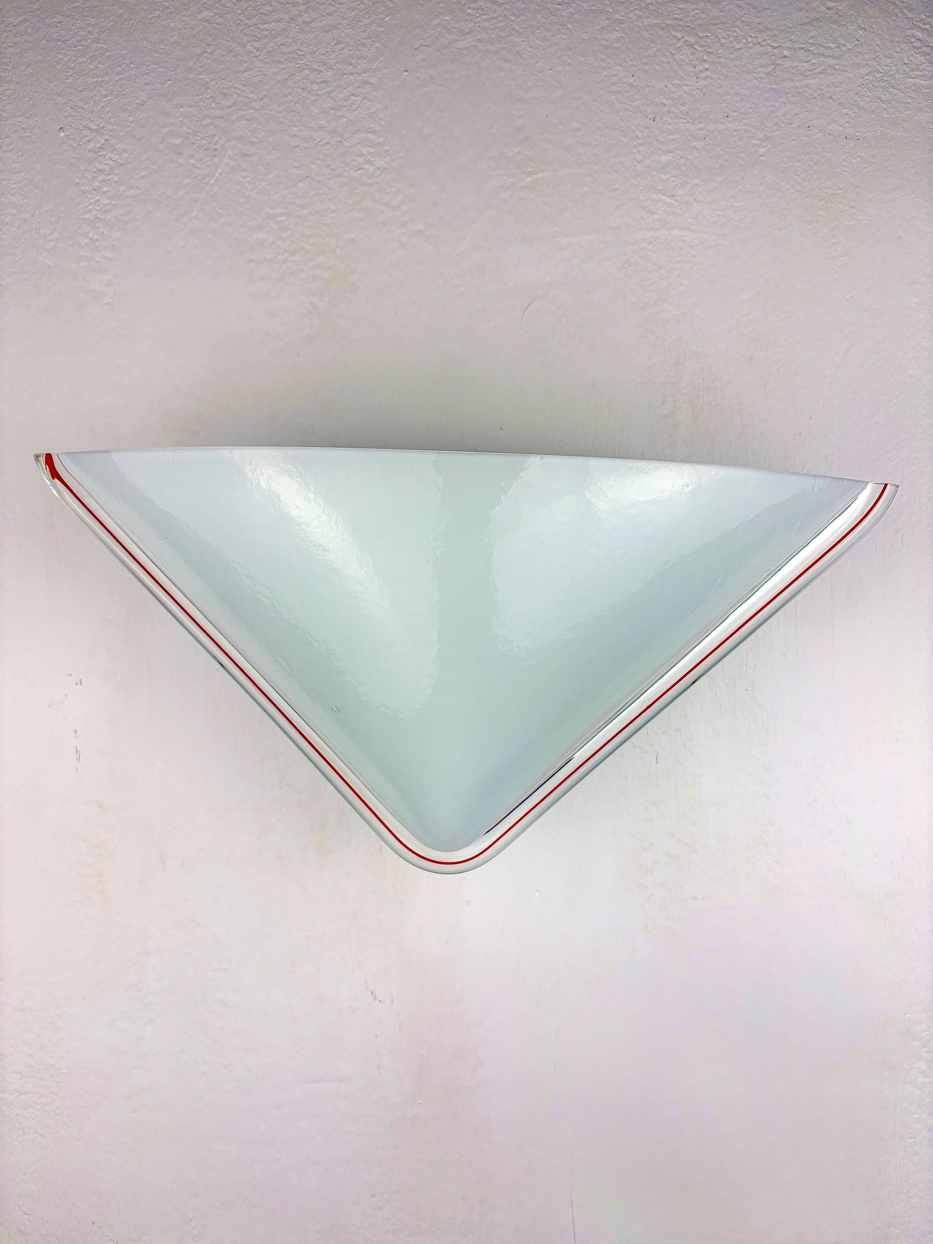Pair of Triangular Murano Glass Wall Lights by Leucos, , Italy 1970s
