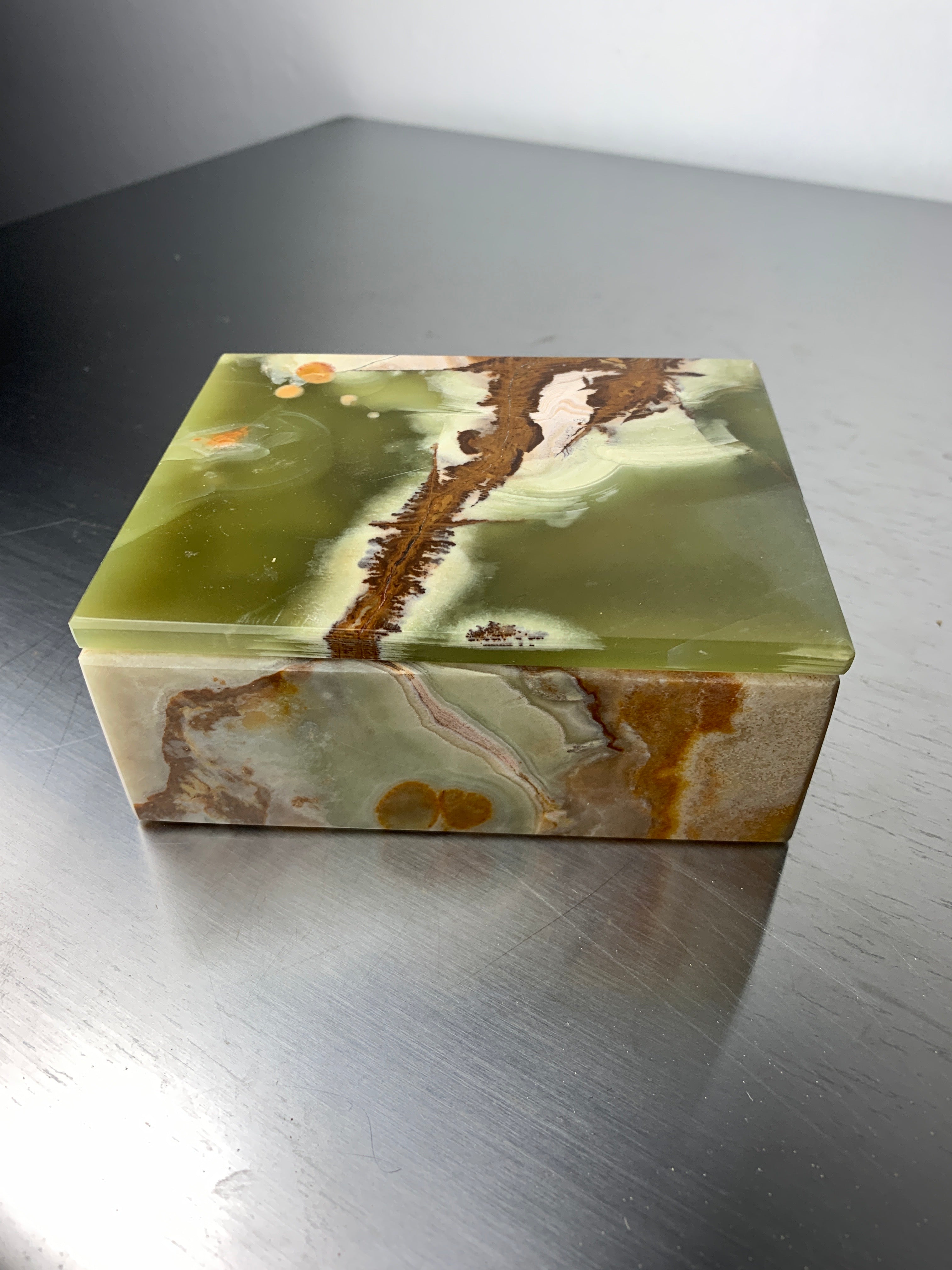 Mid-Century Onyx vanity Box, Italy, 1970's