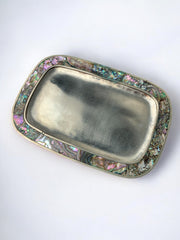 Abalone shell & alpaca tray, Mexico, circa 1970's