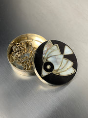 Abalone shell & alpaca silver fish box, Mexico, 1970's