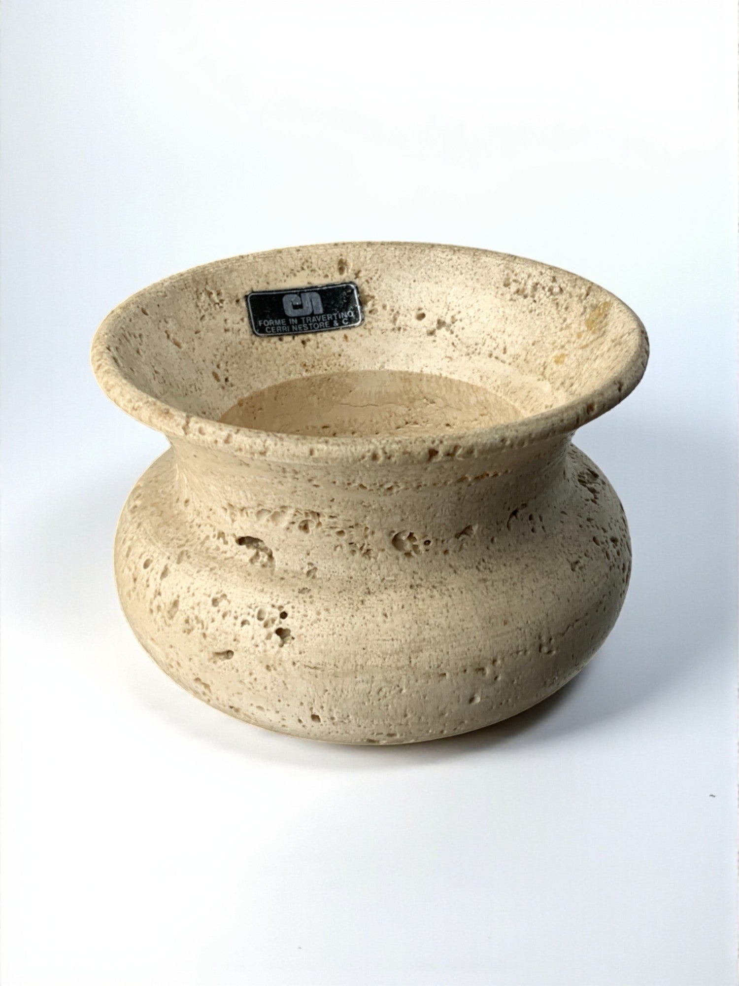 Brutalist Bowl by Fratelli Mannelli, travertine, Italy, 1970's