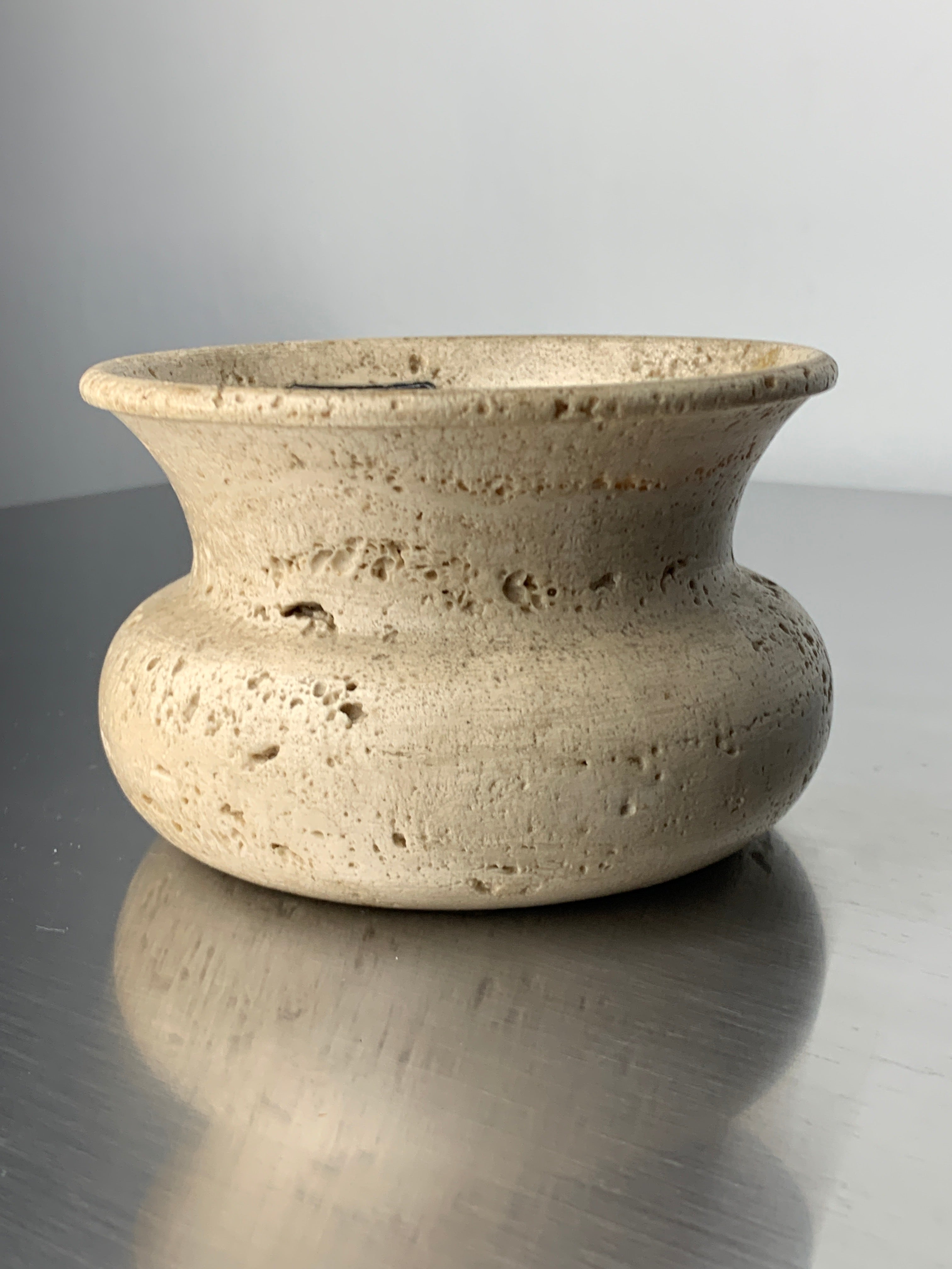 Brutalist Bowl by Fratelli Mannelli, travertine, Italy, 1970's