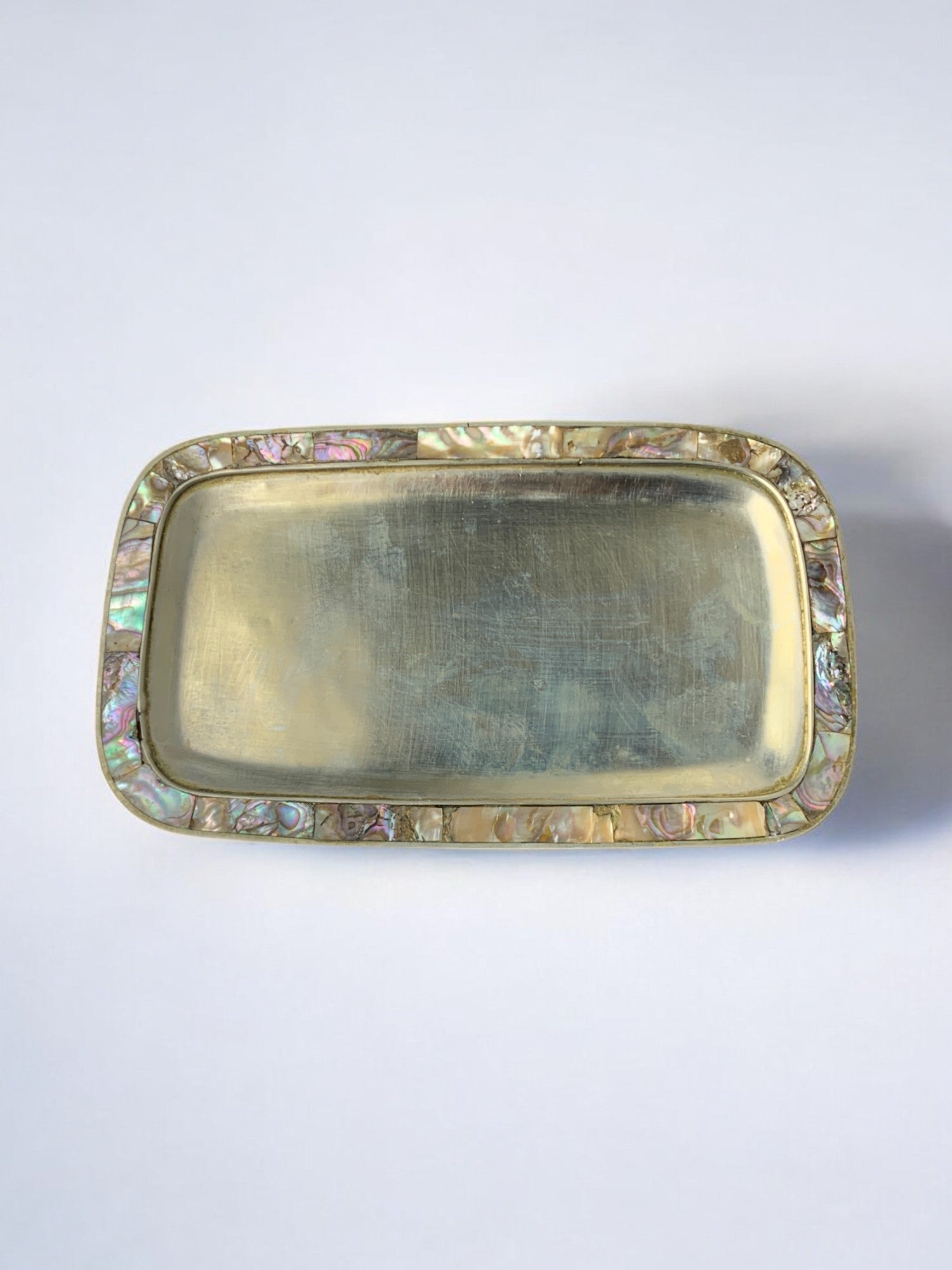 Abalone shell & alpaca tray, Mexico, 1970's