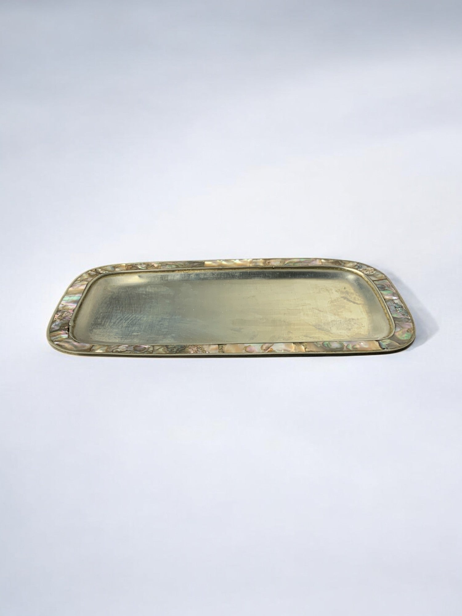 Abalone shell & alpaca tray, Mexico, 1970's