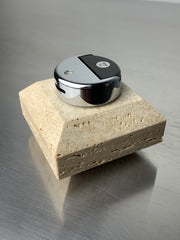 Brutalist lighter by Fratelli Mannelli, travertine, Italy, Circa 1970's