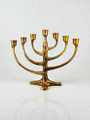 Brutalist Michael Harjes Adjustable Arms Menorah Candelabra in Bronze, Germany 1960s