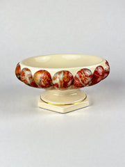Tommaso Barbi Ceramic Centerpiece, hexagonal base & rounded edge, signed, Italy, 1970's
