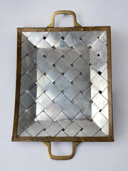 Brutalist centerpiece, Paul Evans style, Brass & aluminium, 1970's