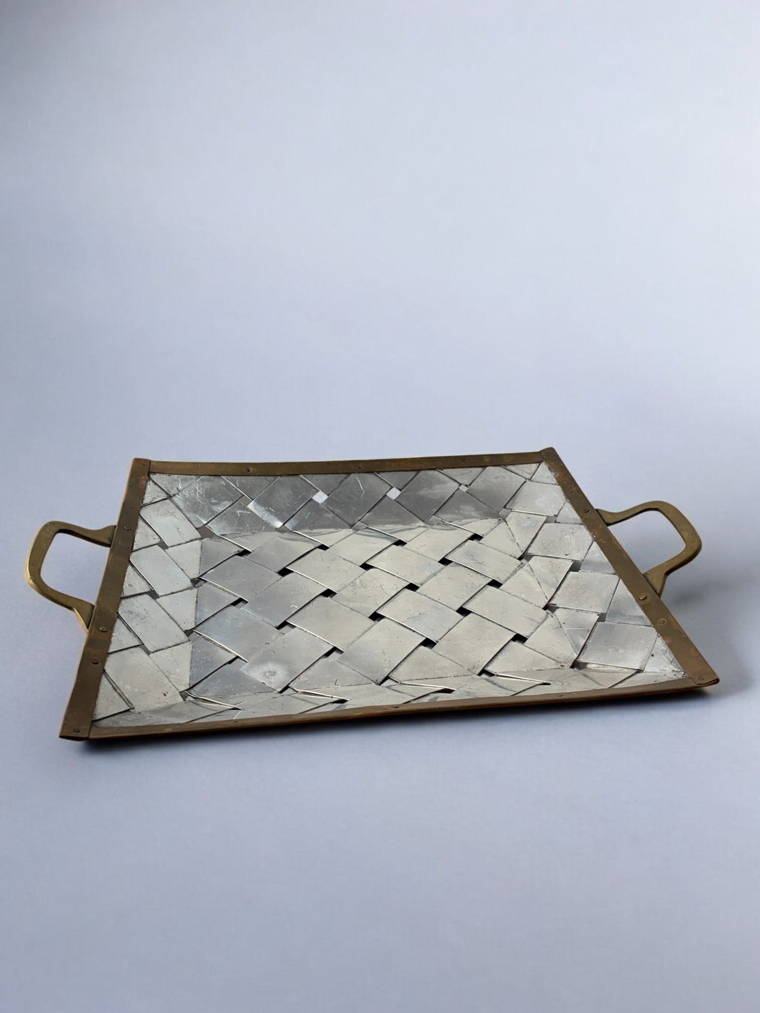 Brutalist centerpiece, Paul Evans style, Brass & aluminium, 1970's