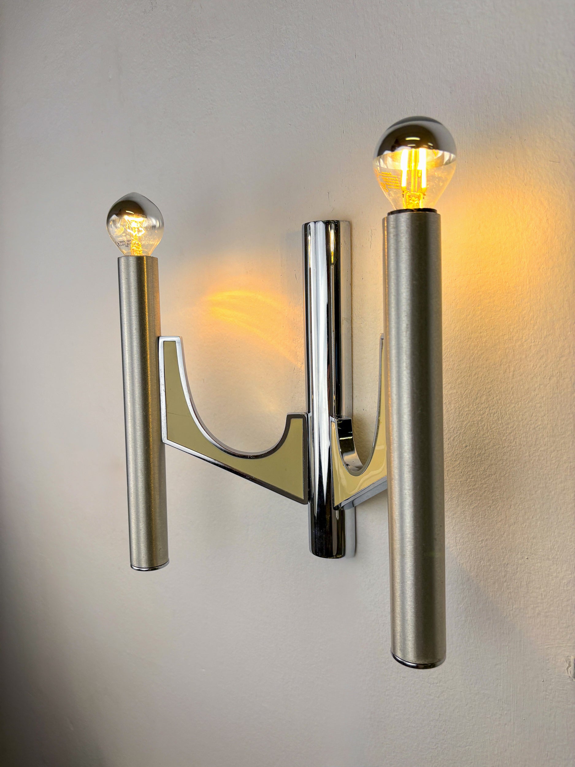 Gaetano Sciolari Tubular Wall Sconce, Model "105", Italy 1970s