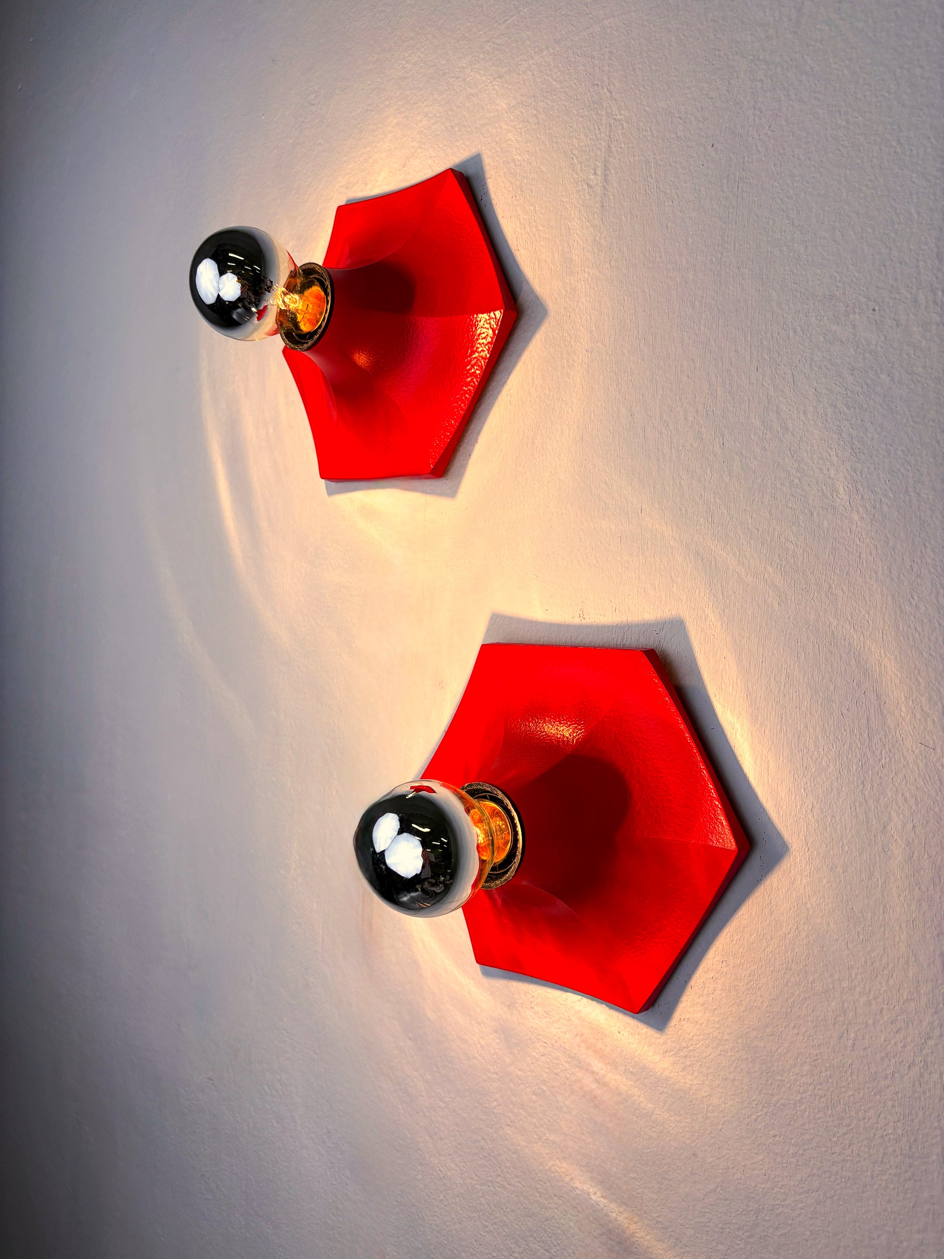 Pair of Hoffmeister Space-Age Wall Lights, Germany, 1970s