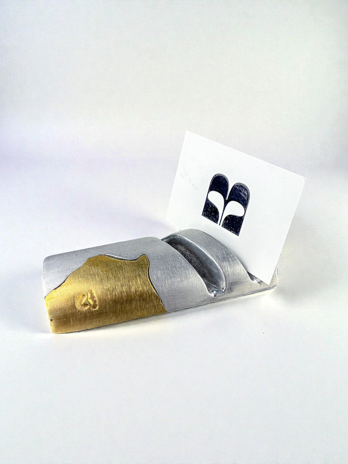 Brutalist card holder by Art3, 1980's, Spain
