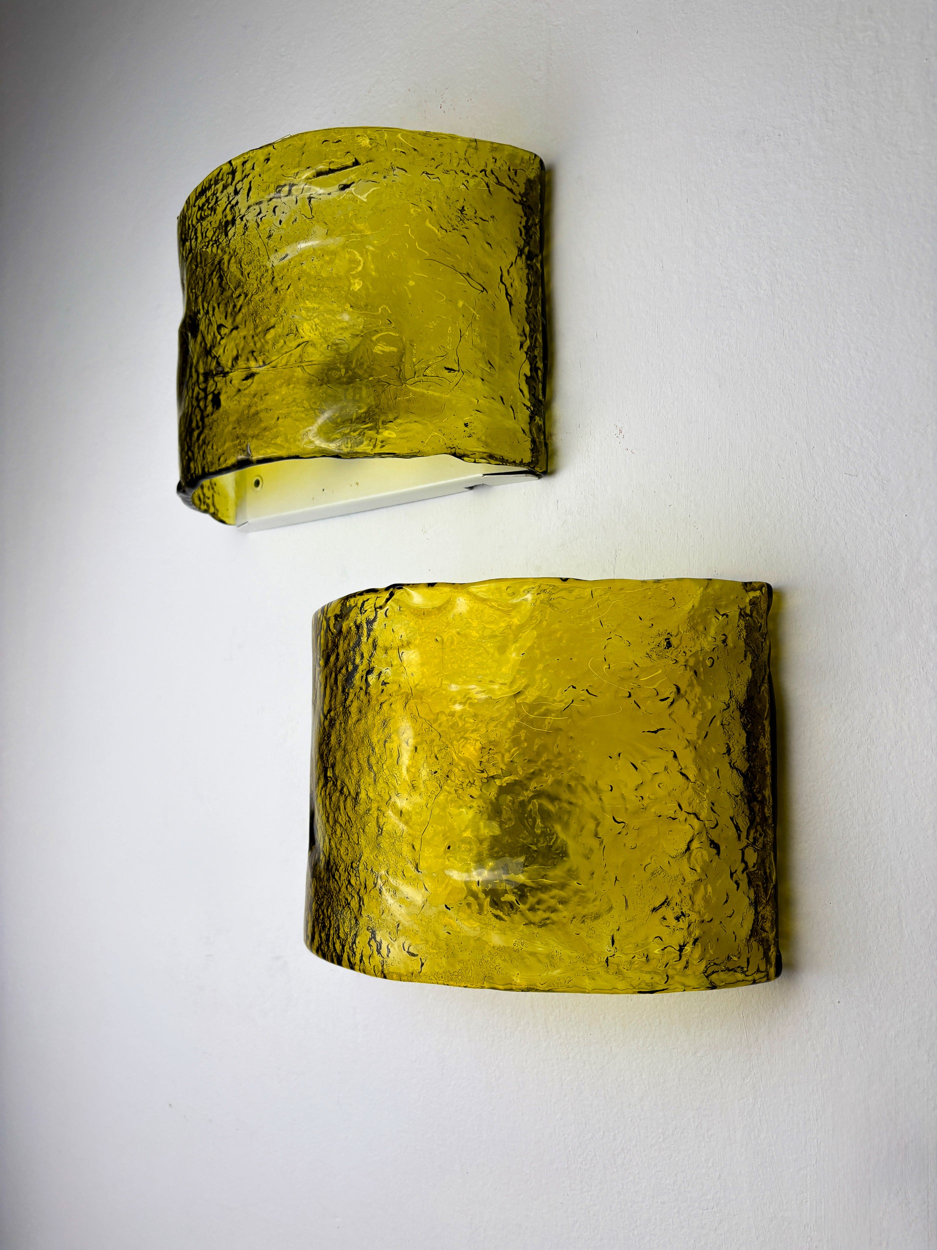 Pair of Carlo Nason for Mazzega Murano Glass Wall Sconces, Italy Circa 1970s