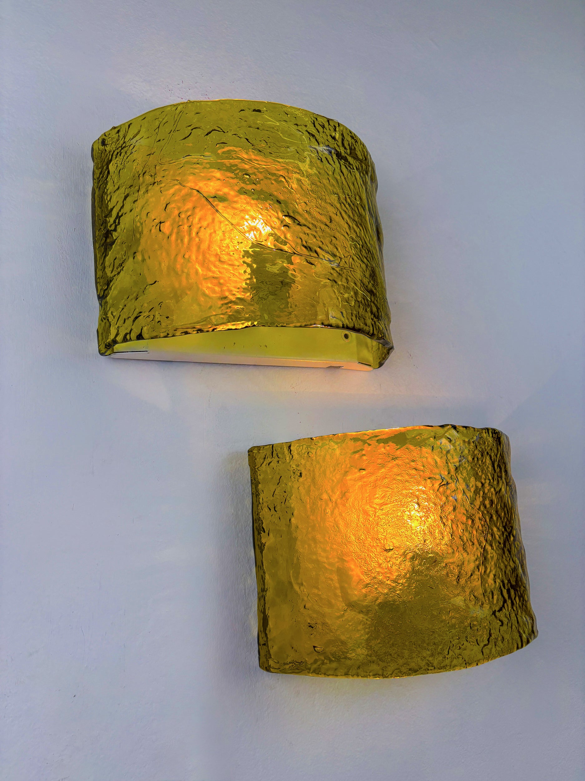 Pair of Carlo Nason for Mazzega Murano Glass Wall Sconces, Italy Circa 1970s