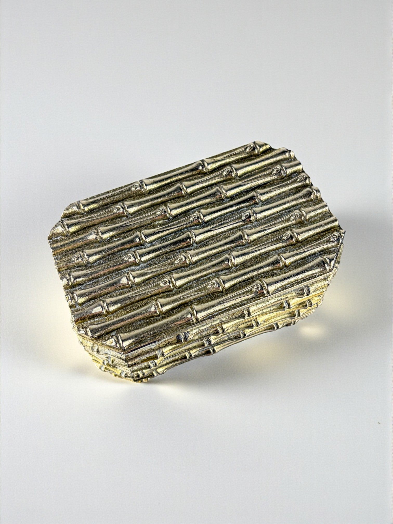 Maison Baguès Silver-Plated Faux Bamboo Box, France, 1960s