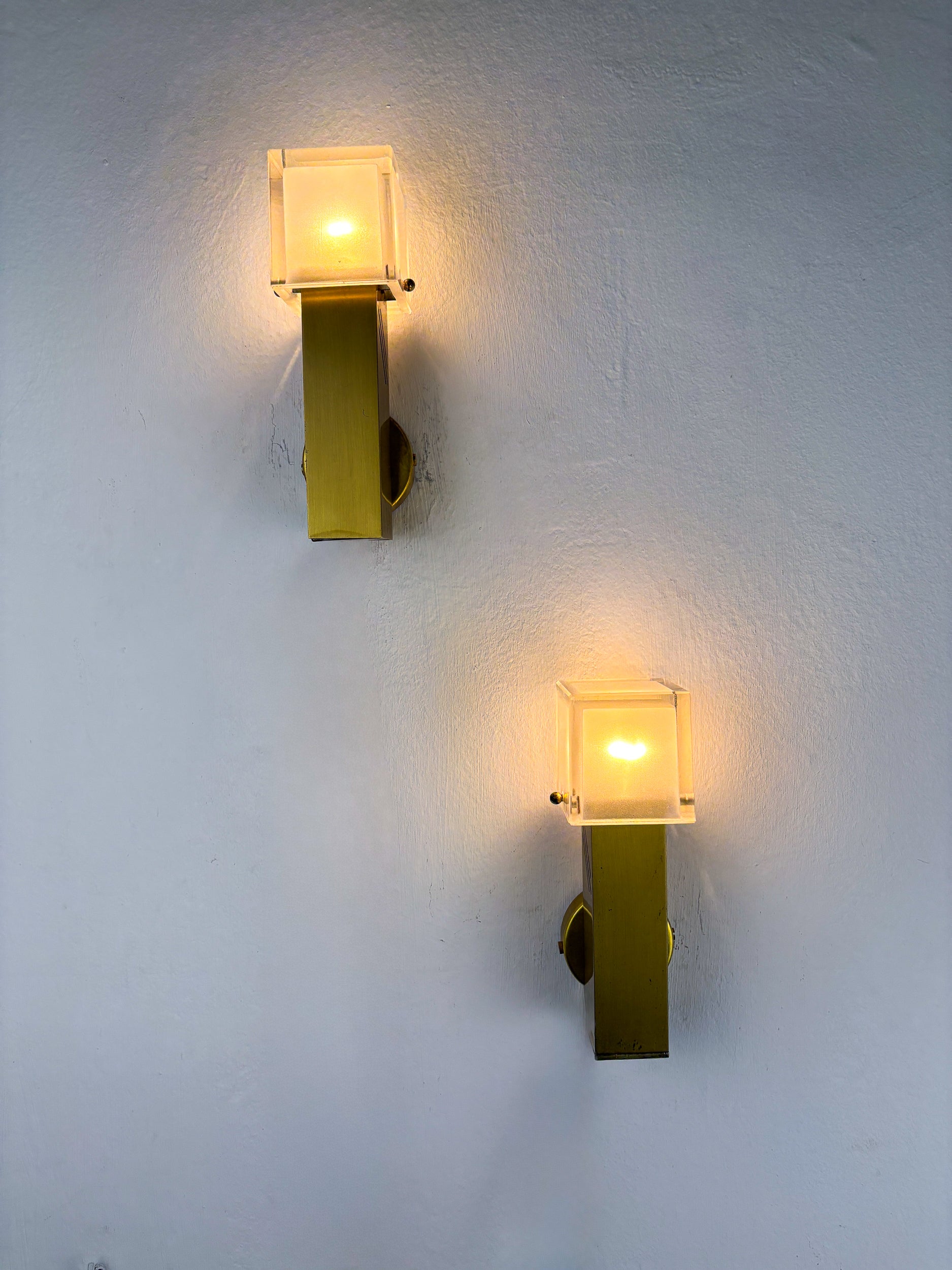 Pair of Murano Glass Wall Sconces by Gaetano Sciolari, Italy, 1970s