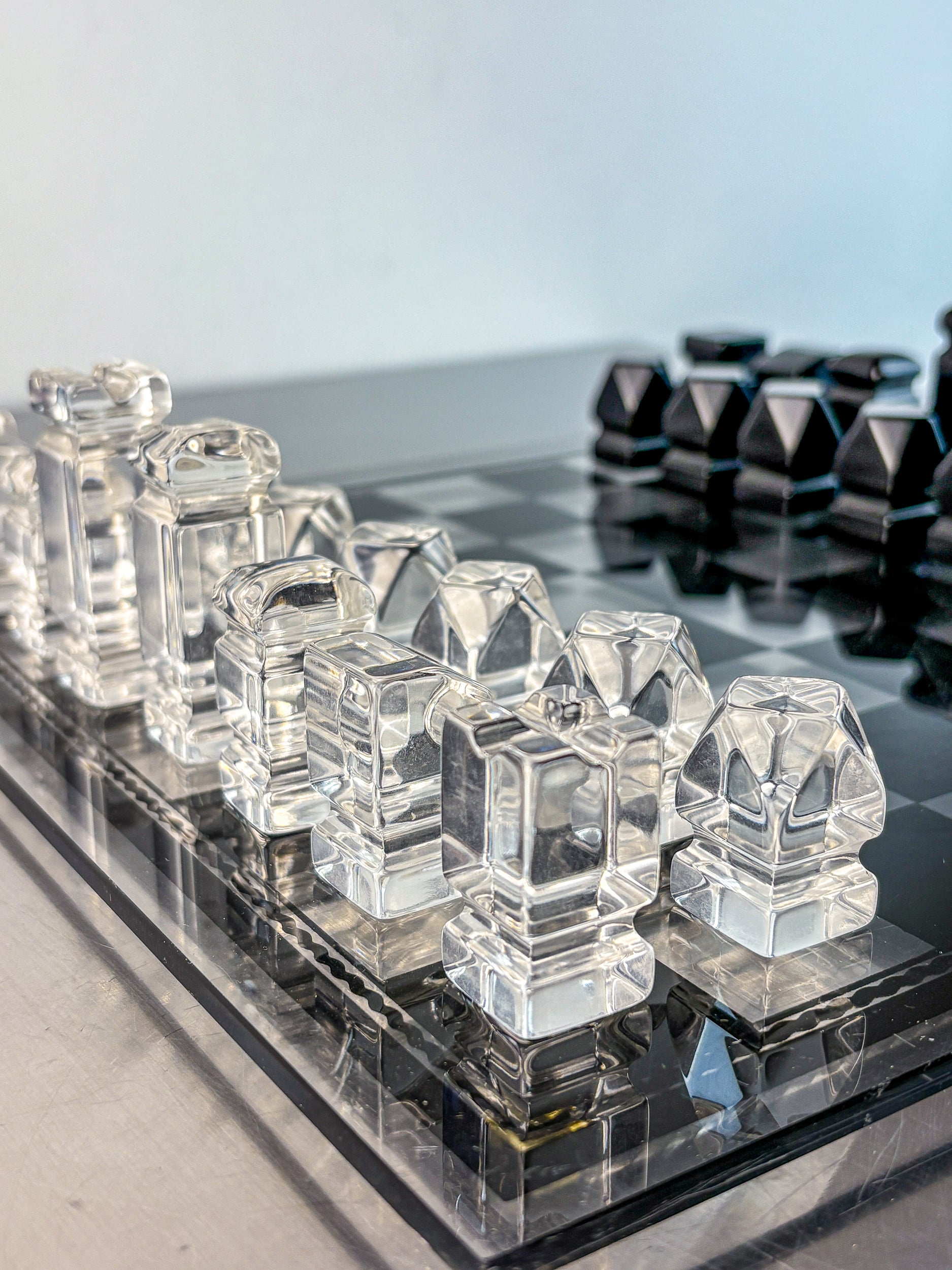 Felice Antonio Botta Acrylic Chessboard, Italy, 70s