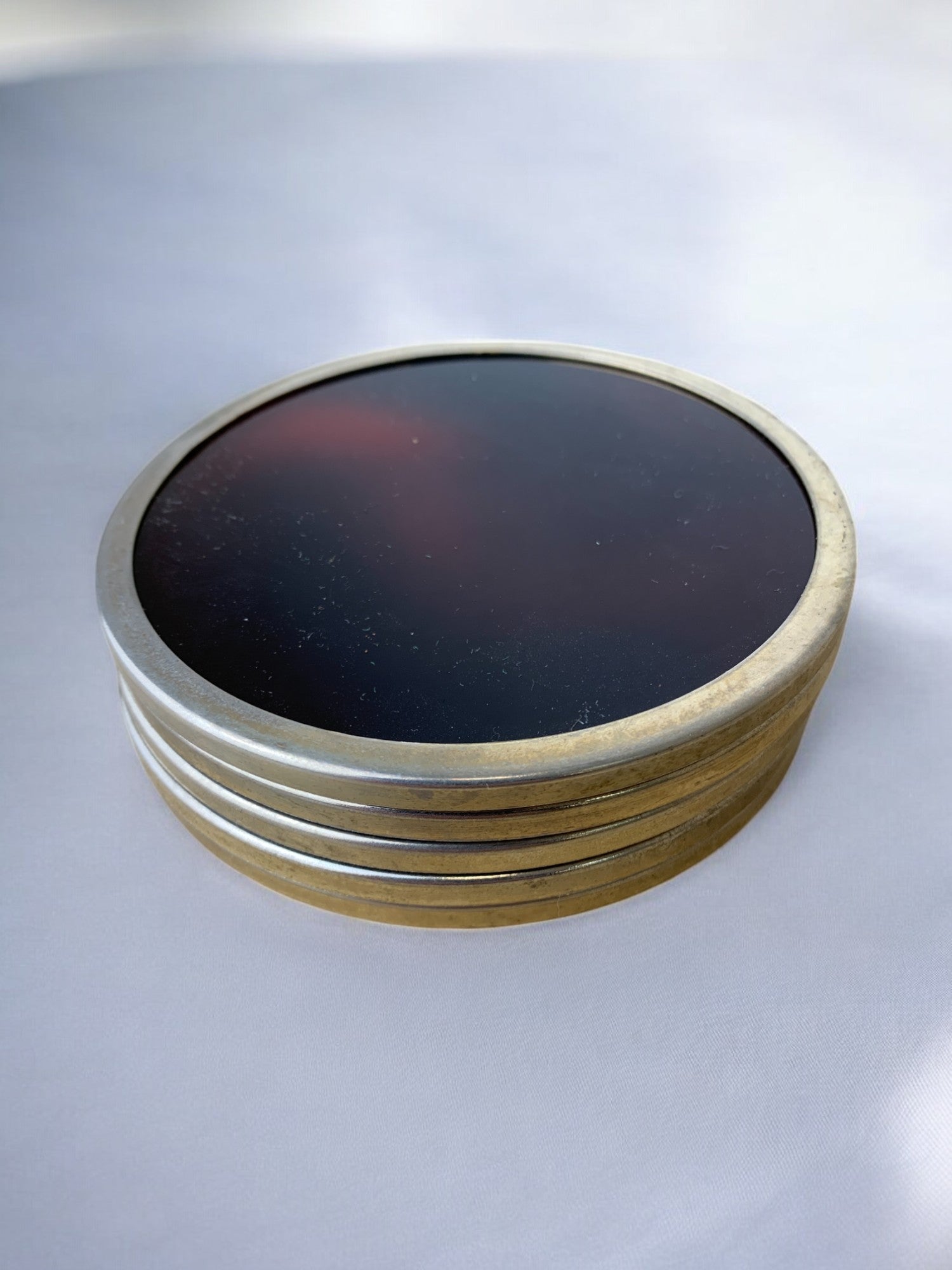 Willy Rizzo Style Coasters in Faux Tortoise Shell, Set of 5, Italy, 1970