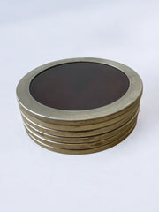 Willy Rizzo Style Coasters in Faux Tortoise Shell, Set of 6, 1970's