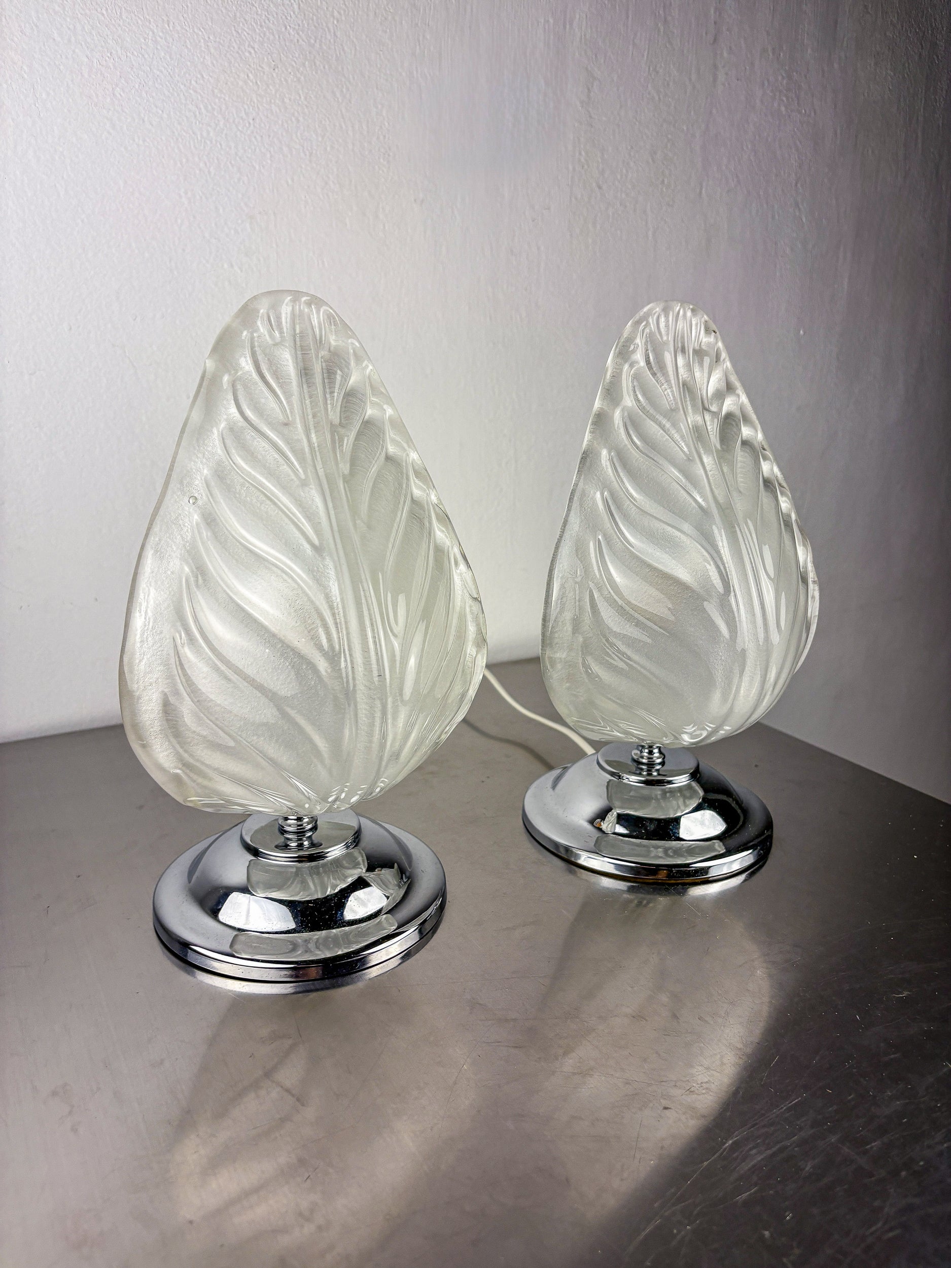 Pair of Art Deco Murano Glass Table Lamps by Barovier & Toso, Italy, 1960s
