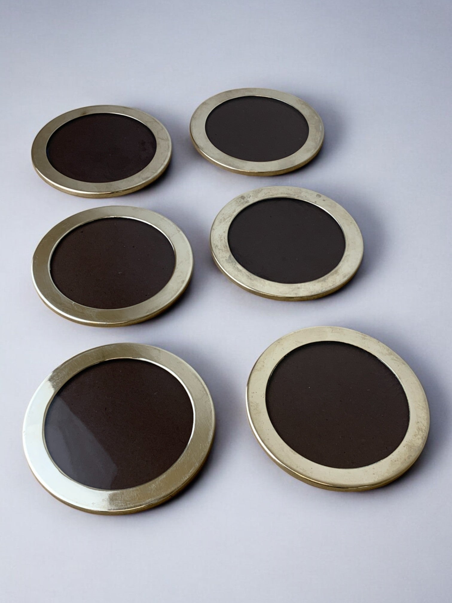 Willy Rizzo Style lucite & chromed Coasters,Set of 6, Italy, 1970s