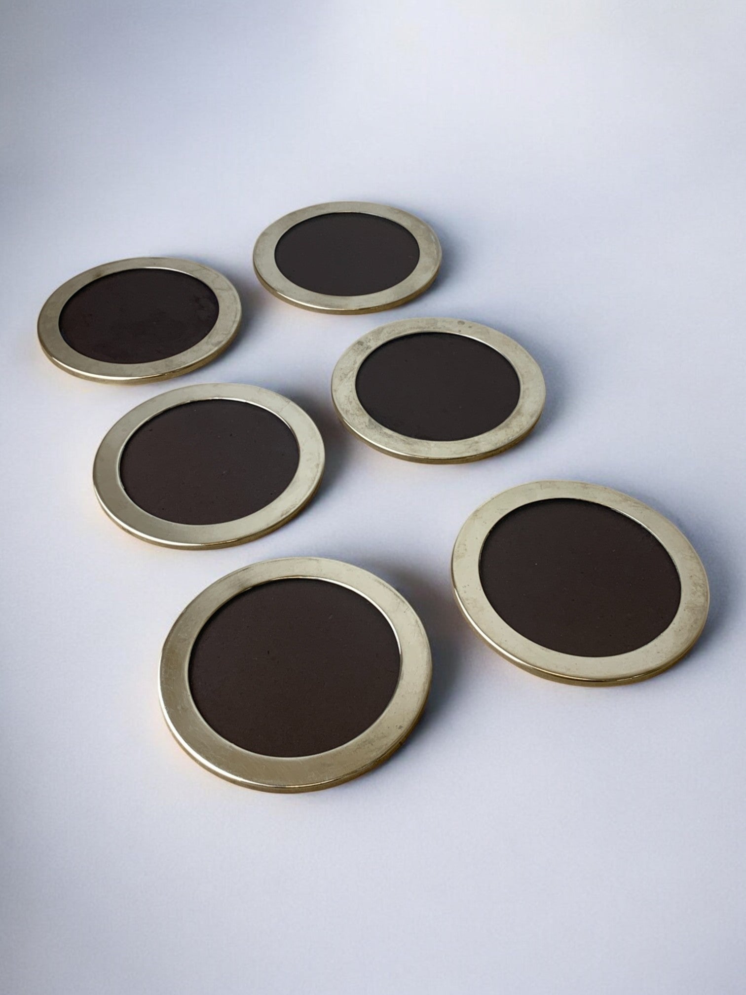 Willy Rizzo Style lucite & chromed Coasters,Set of 6, Italy, 1970s