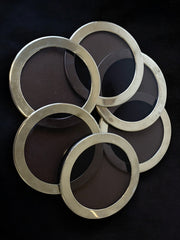 Willy Rizzo Style lucite & chromed Coasters,Set of 6, Italy, 1970s