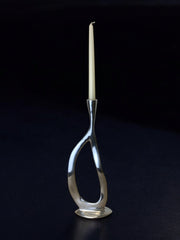 Biomorphic candleholder, solid aluminum, 1970's