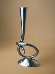 Biomorphic candleholder, solid aluminum, Spain, 1970's