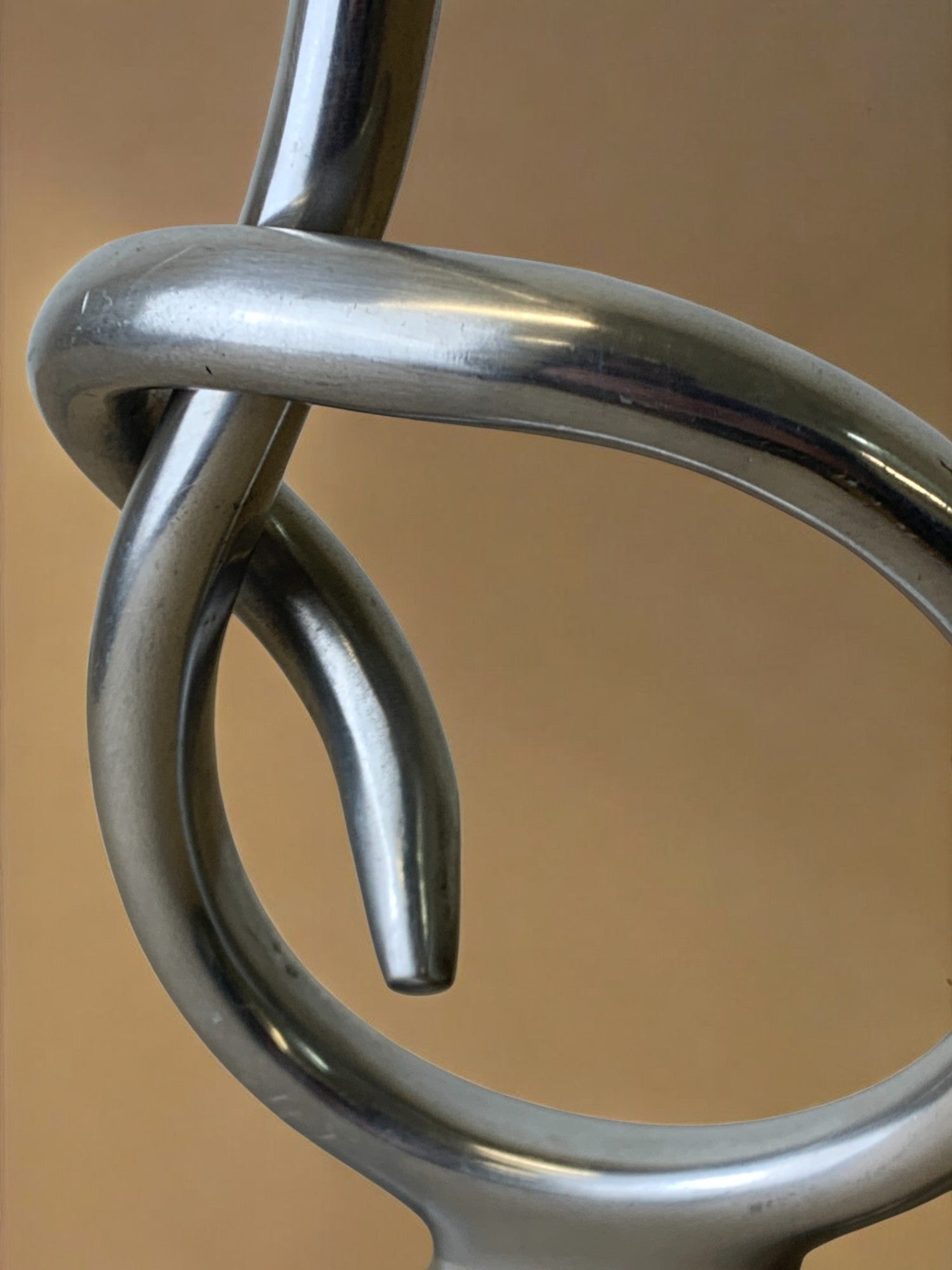 Biomorphic candleholder, solid aluminum, Spain, 1970's