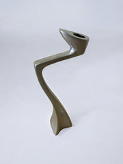 Swan candlestick by Matthew Hilton, Solid Aluminium, England, 1980's