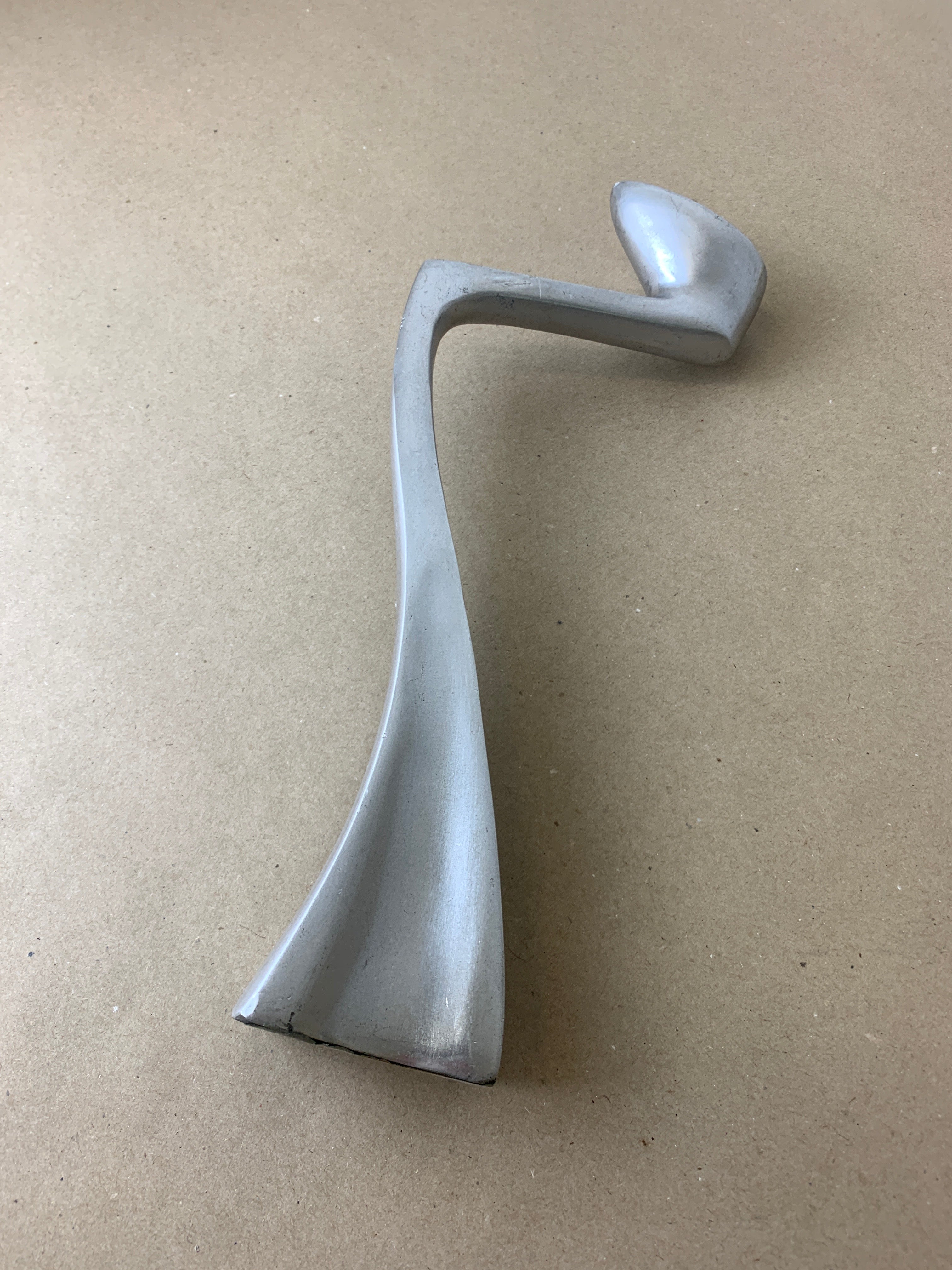 Swan candlestick by Matthew Hilton, Solid Aluminium, England, 1980's