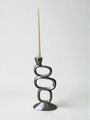 Circle candlestick by matthew hilton, solid aluminium, england, 1980's