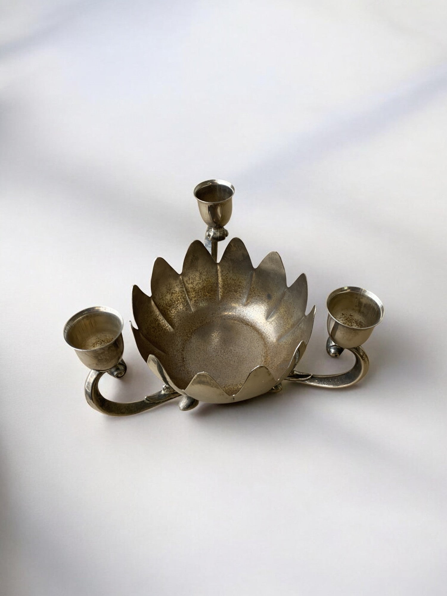 Art deco waterlily Candelholders, France, 1960's