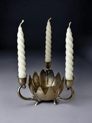 Art deco waterlily Candelholders, France, 1960's