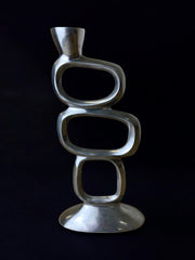 Circle candlestick by matthew hilton, solid aluminium, Circa 1980's