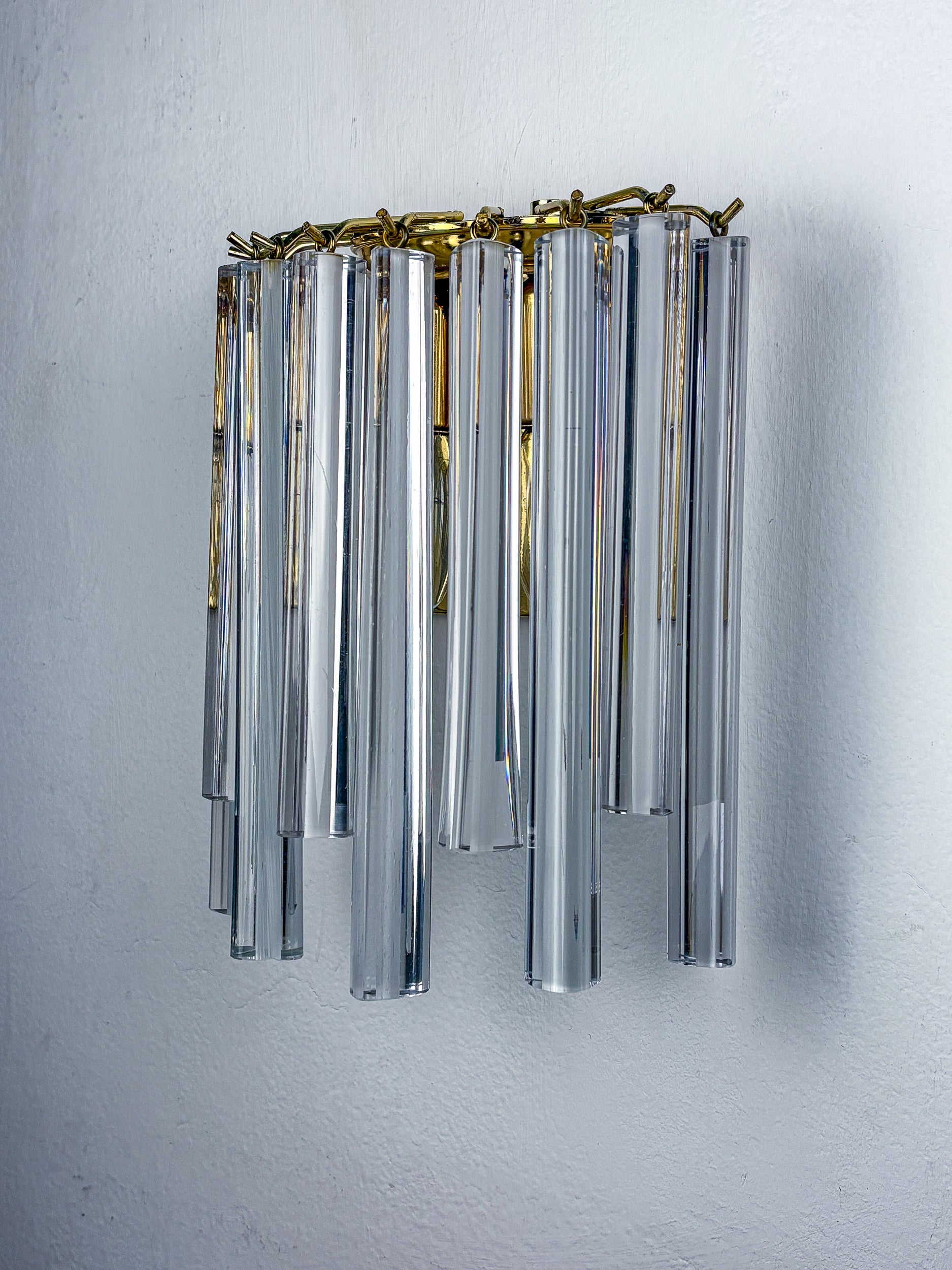 Paolo Venini Triedri Murano Glass Wall light, Italy, 1970s