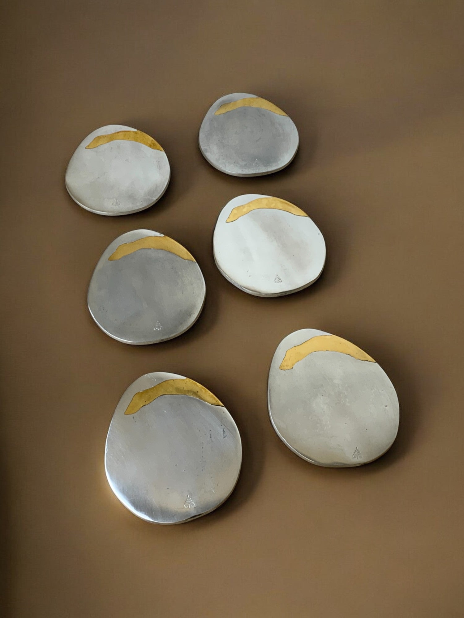 Set of 6 Brutalist Coasters by Garcia Marquez, Spain, 1970's