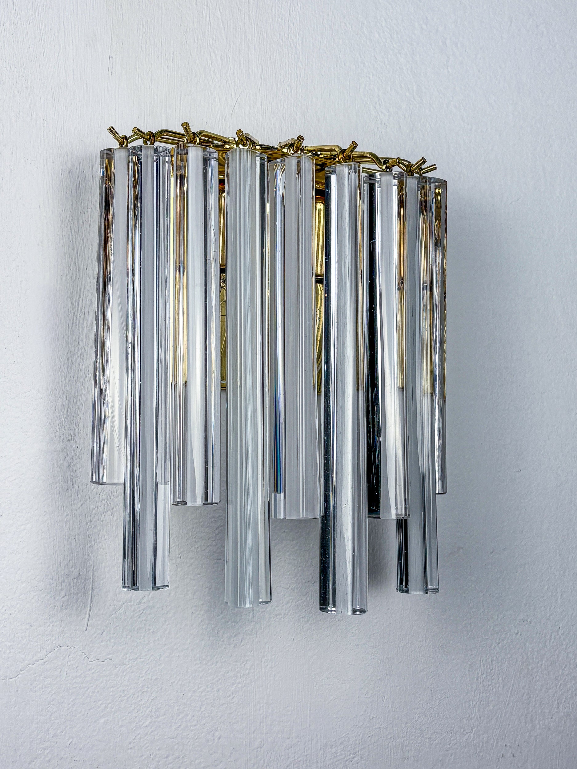Paolo Venini Triedri Murano Glass Wall light, Italy, 1970s