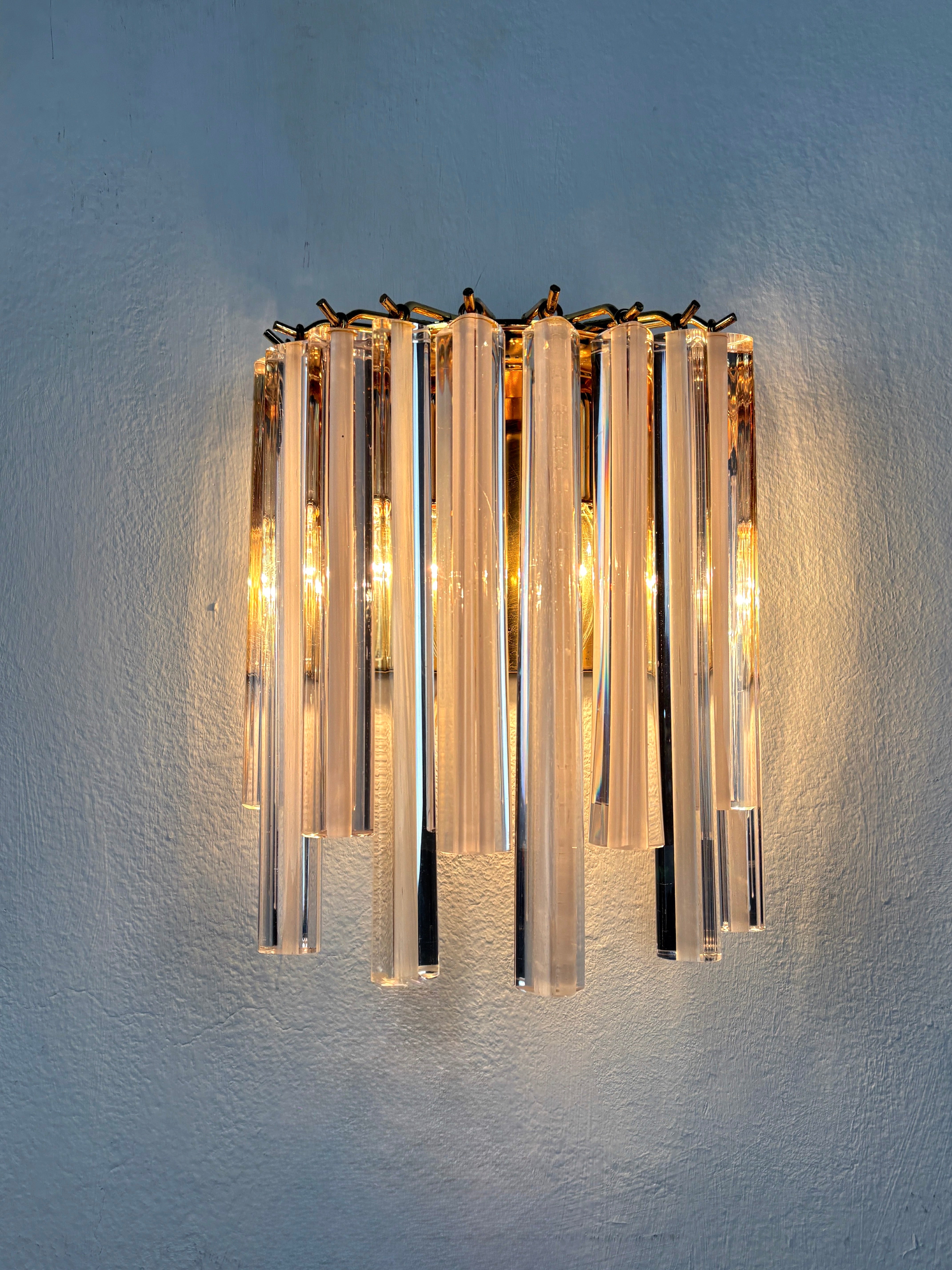 Paolo Venini Triedri Murano Glass Wall light, Italy, 1970s