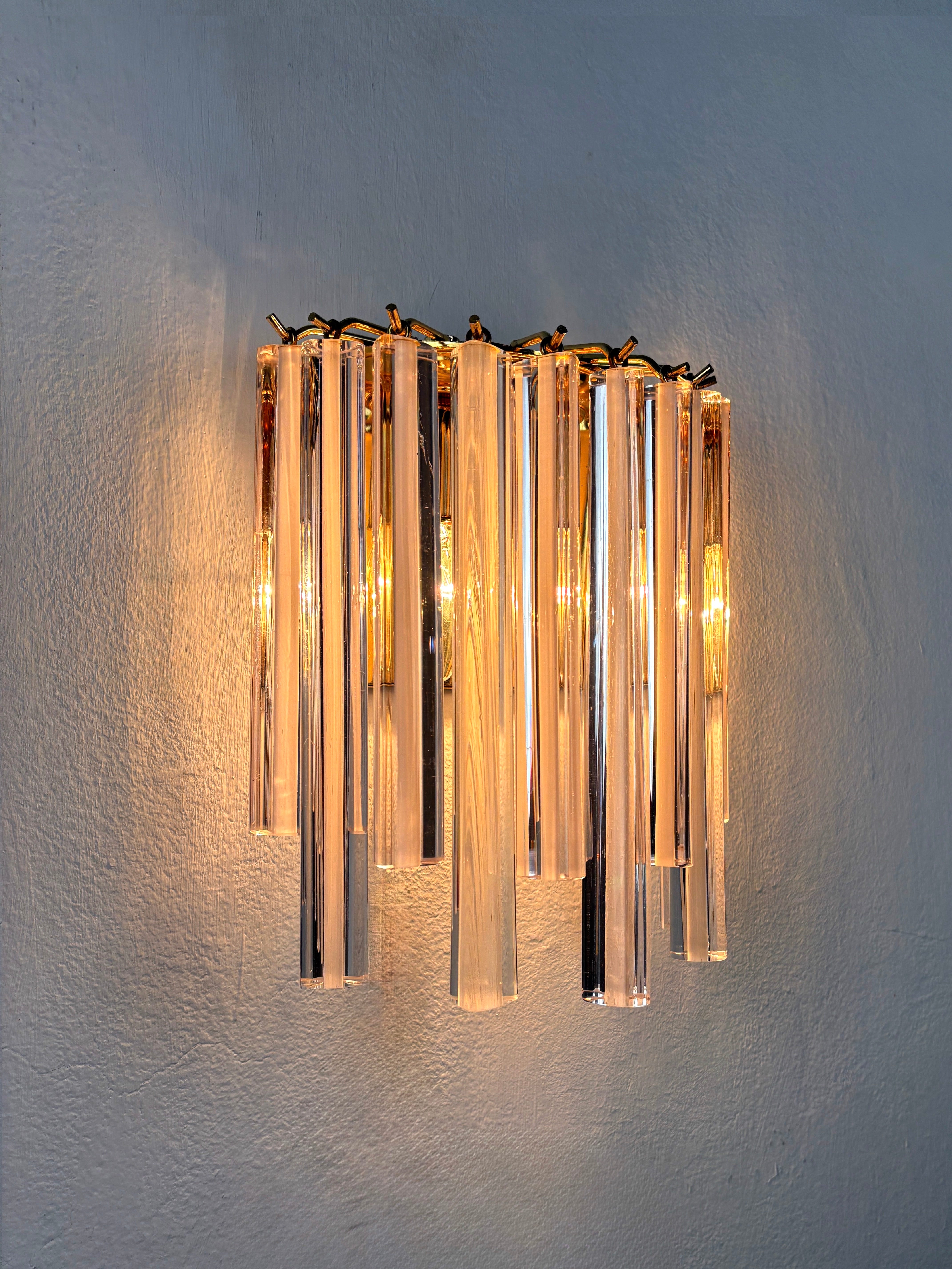 Paolo Venini Triedri Murano Glass Wall light, Italy, 1970s