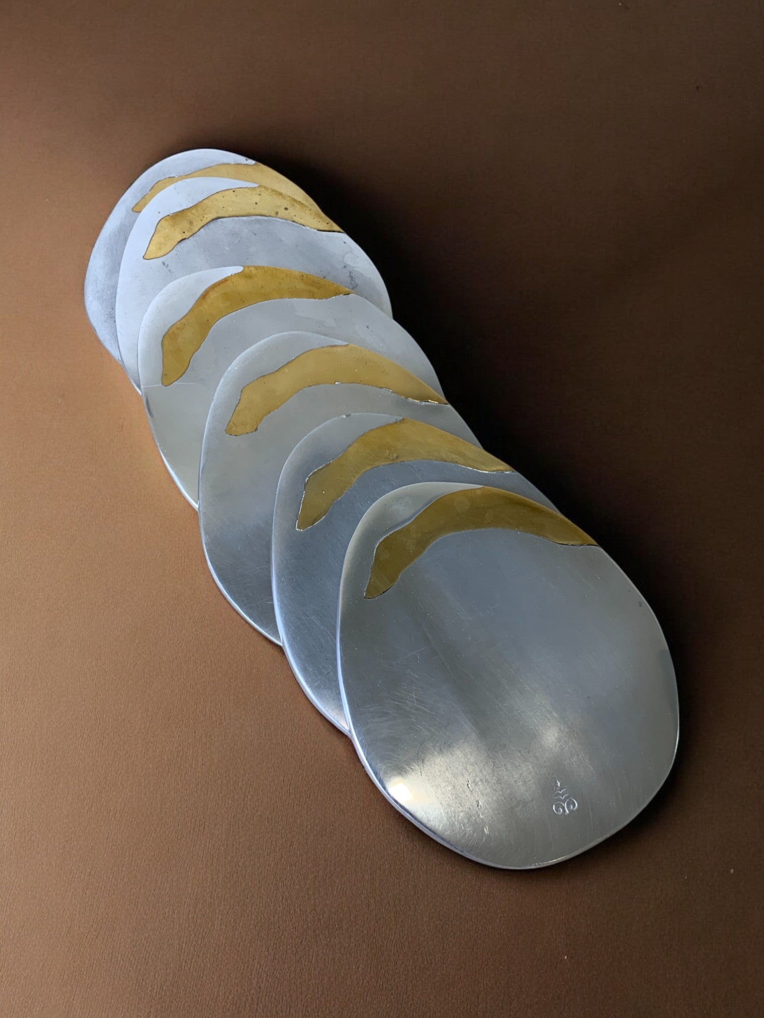 Set of 6 Brutalist Coasters by Garcia Marquez, Spain, 1970's